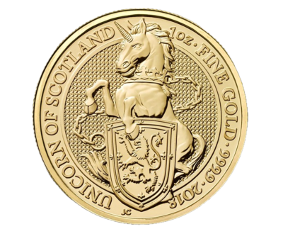 Goldmünze Queens Beasts Unicorn of Scotland 1 Unze 2018